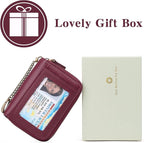 GOIACII Small Genuine Leather Wallet for Women, RFID Blocking Card Holder Wallet