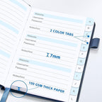 MOSA BEAR Password Keeper Book with Alphabetical Tabs，4.3"x5.7" Small Password Books for Seniors Password Notebook for Internet Website Address Log in Detail（Dark Blue） [unknown_binding]
