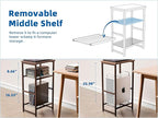 GEORIS 3 Tier Metal Printer Stand Shelf for Desk, Industrial Side Table for Printer, Fax Marchine