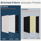 BUBOS 4 PCS Fabric Acoustic Panels,23.6''x11.8''x2'' Sound Proof Panels for Walls,Self-adhesive Soundproof Wall Panels for Echo Absorption for Home Studio Office,Standard CavityPro Linen