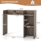 Tangkula Desktop Bookshelf, Countertop Storage Hutch with Shelves for Computer Desk, Desk 3-Tier Display Rack, Multipurpose Wood Desktop Hutch Storage Organizer for Dorm Office