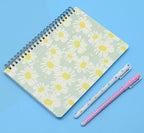 Yansanido Spiral Notebook, 4 Pcs A5 Thick Leaves Design Hardcover 8mm Ruled 4 Color 80 Sheets -160 Pages Journals for Study and Notes (Leaves)