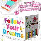 Honoson 24 Pcs Bulk Inspirational Privacy Folders for Students Cardboard Test Privacy Boards Motivational Words Desk Dividers Shield for Classroom School Study Supplies, 6 Styles(Energetic)