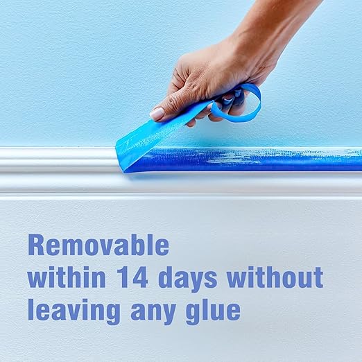 2 Roll Painters Tape 1.89In × 55Yard Blue Painters Tape Bulk Multi-Surface Blue Masking Tape for Wall Painting Edge Treatment DIY Crafts