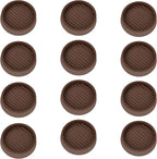 VOCOMO 2X2 Round Rubber Caster Cups, Non Slip Furniture Pads, Anti-Slip Gripper, Anti Skid Furniture Feet, Anti Slide Floor Protector for Bed Couch Table Chair Stoppers (Brown, 12 Pack)