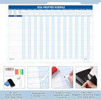 Lincia Large Magnetic 2026 Full Yearly Vacation Board Schedule Dry Erase Wall Planner Calendar Reusable Project Office Whiteboard 24" x 36" Vacation Calendar for Management, Planning, Organizing
