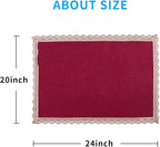 MINJIATEX Couch arm Covers,Non-Slip lace Sofa arm Covers Set of 2 Washable Sofa armrests Covers for Living Room Recliner Chair arm Cover Protectors for Leather Sofa armrest slipcover (GYDF-RED)