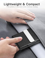 Padike Professional Business Card Holder PU Leather Business Card Case Name Card Holder Slim Metal Pocket Card Holder with Magnetic Shut (Black)