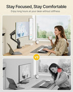 monTEK Dual Monitor Arm, Mechanical Spring Monitor Arm for 17-35" Screens, Adjustable Monitor Desk Mount Each Holds up to 24.2 lbs with C Clamp/Grommet Desk Mount, VESA 75/100mm, MA1011BK-D