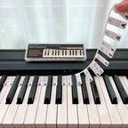 BEATBIT Piano Notes Guide for Beginner, Removable Piano Keyboard Note Labels for Learning, 88-Key Full Size, Made of Silicone, No Need Stickers, Reusable and Comes with Box (Classic Black）