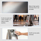 Kerty 4 Pack Stainless Steel Wet Floor Sign, 24 Inch Caution Wet Floor Sign Portable Foldable Bilingual Safety Warning for Hotel Market Restroom Restaurant Office (Silver)