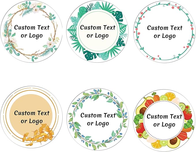 JOVELLO Personalized Custom Stickers - 60-1000 PCS Circle Custom Labels for Business, Logo, Office, Parties, etc (Labels Stickers-2)