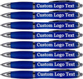 HEYZARDA Personalized Pens with Name Custom Text Logo Retractable Customized Ballpoint Pens for Church Office Business 100 Pcs, Blue
