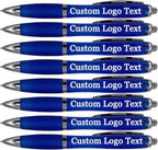 HEYZARDA Personalized Pens with Name Custom Text Logo Retractable Customized Ballpoint Pens for Church Office Business 100 Pcs, Blue