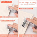 Temiary Swing-Arm Swivel Stapler with 400 Staples, 360 Degree Rotate Desktop Staplers for Booklet or Book Binding, 25 Sheet Capacity for Desk Classroom Office Supplies (Transparent)