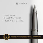 Cross ATX Refillable Rollerball Pen Presented in a Luxury Gift Box - Medium Point, Black Ink, Sandblasted Titanium Gray