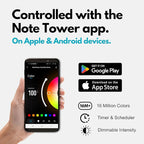 Note Tower LED Color Changing Desktop Whiteboard with Premium PU Leather Stand | Mood Enhancing & Productivity Boosting Dry Erase Light Up Board for Desk | Office, Home, School | Remote & App Control