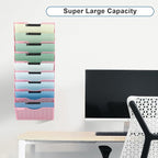 EASEPRES 10 Pocket Mesh Hanging Wall File Organizer, Wall Mounted Mail Paper Document Folder Holder, Clipboard Storage Organization Magazine Rack with Nametag Label for Office Home School, Pink