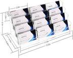 Vevitts Business Acrylic Card Holder Display for Desk, 12 Slots 4 Tiers Multiple-Clear Acrylic Business Card Stand Set, Holds Approximately 600 Cards