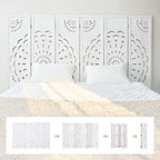 66.9Inch Wooden Room Partition - 6 Panels Boho-Styled Space Room Divider for Home/Office, Headboard & Yoga/Photo/Video Call Backdrop (White)