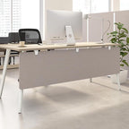 Bush Business Furniture 70W Desktop Privacy Screen in Warm Beige, Desk Mounted Office Partition with Acoustic Sound Dampening Panel