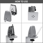 Heavy Duty Sneeze Guard Clamp For 0.1" to 1" Thick Panel,Desk Partition Support Clamps,Adjustable Aluminum Desktop Divider Holder,Easy to Install Desk Privacy Panel Clips, 4 Pack,Silver