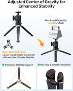 Webcam Tripod Stand for Desk, 3 Level Extendable Camera Tripod Mount for Logitech Webcam C920 C922 C922x C925e C930 C930e C615 Brio 4K NexiGo N60 and More, Camera and Phone Holder with 1/4" Thread