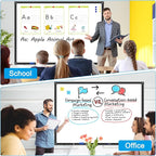 H-Qprobd 40"x30" Magnetic White Board Dry Erase Wall Mount Whiteboard - Office Home Classrooms White Board Hanging Writing Board with Black Aluminum Frame