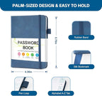 MOSA BEAR Password Keeper Book with Alphabetical Tabs，4.3"x5.7" Small Password Books for Seniors Password Notebook for Internet Website Address Log in Detail（Dark Blue） [unknown_binding]