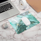 IMAYONDIA Turquoise Marble Mousepad, Computer Mouse Pad Teal, Luxury Swirl Mice pad for Computer, Non-Slip Rubber Modern Ink Art Green Mouse Pads for Laptop Desk Women Office Desktop, 9.5 X 7.9 Inch