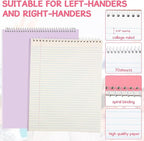 Maitys 6 Pcs Legal Pad Steno Spiral Notebook 8.5" x 11" Top Bound Spiral Pads Hard Cover College Ruled Notepad 70 Sheet Pad for School Office University Home(Macaron Color,Luxurious Style)