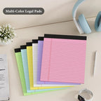 Nichela 12 Pack Colored Legal Pads 8.5" x 11" Note Pads Wide Ruled Lined Paper with Micro-Perforated Writing Notebook 30 Sheets per Pad (360 Total Pages) Notepad for School, Office & Home Supplies