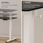 FLEXISPOT EN1 One-Piece Standing Desk with 1-Inch Thick Seamless Desktop, 60"x24" Electric Height Adjustable Desk for Home Office, Multi-Monitor Setups & Easy Assembly, Black