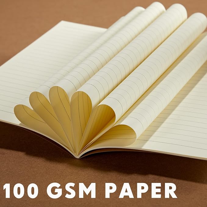 Mimorou 100 Pcs Journals Notebooks Bulk - Kraft Softcover A5 Small Notebooks 5.5 Inch x 8.3 Inch Notepads with 60 Page 30 Sheet for Writing Sketch Travel Office Supplies(Brown,Lined)