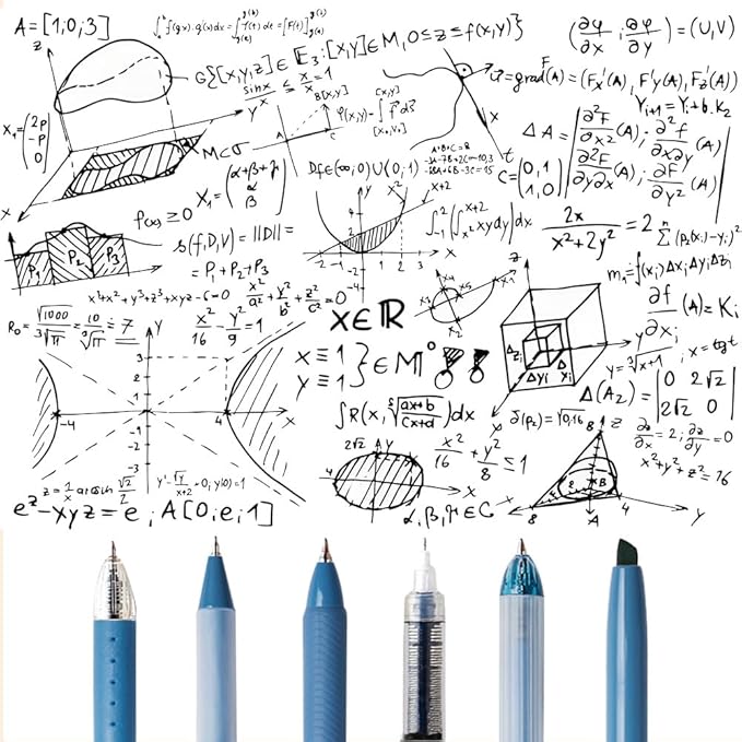 6 Count Pastel Gel Ink Pen Set,Cute Note Taking 0.5mm Fine Point Retractable 5 Count Black Ink Pens with 1 Count Highlighter for Writing, Journaling, School, Office (Blue)