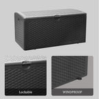 PATIOEASY 80GAL Deck Box - Black,utdoor Cushions, Throw Pillows,Waterproof Patio Storage Box Covers
