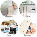 Weewooday 12 Pcs Digital Kitchen Magnetic Timer Bulk Classroom Count up Countdown Timer Large Digits Egg Loud Alarm Cute Desk Stopwatch for Teacher Kids Cooking Office(White,Stylish Style)