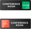Conference Room Office Door Sign Do Not Disturb,Versatile In-Use/Available Slider Sign for Business Home, Meeting Vacant Occupied Privacy Room Sign,Frosted Black 8" x 2.6"