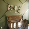 Personalized Wooden Name Sign for Nursery - Custom Name Signs for Kids Room, Personalized Nursery Name Sign - Perfect Room Decoration, Wall Name Decoration & Wedding signs, Family Name Signs (First & Middle Name - Style 1)