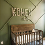 Personalized Wooden Name Sign for Nursery - Custom Name Signs for Kids Room, Personalized Nursery Name Sign - Perfect Room Decoration, Wall Name Decoration & Wedding signs, Family Name Signs (First & Middle Name - Style 1)