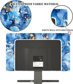 Baocicco Navy Blue Gold Marble Computer Monitor Dust Cover Creative Texture Grain Computer Screen Cover Panel Case Computer Screen Protective LCD/LED/HD 32 Inch Modern HD Monitor Decors