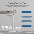 Klicelor 55 Inch Electric Standing Desk with Drawers, Adjustable Height Small Sit Stand Desk for Home Office, Compact Computer Workstation with Storage– White