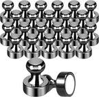 GOOLADA Pack of 56 Black Magnetic Push Pins,Fridge Magnets for Whiteboard,Whiteboard Magnets,Strong Refrigerator Magnet,Push Pin Magnet for Office School Locker