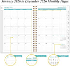2026 Daily & Monthly Planner - One Page Per Day, Daily Planner 2026 from January 2026 to December 2026, Planner 26 with 12 Monthly Tabs, 6.4" x 8.5", Rose Leaf