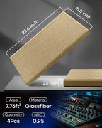 4Pack Fiberglass Acoustic Panels, Self Adhesive Sound Proof Foam Panels for Walls, Sound Dampening Panels for Studios, Office, Home Soundproofing Absorbing Noise Reducing, 23.6x11.8x2.5" Yellow