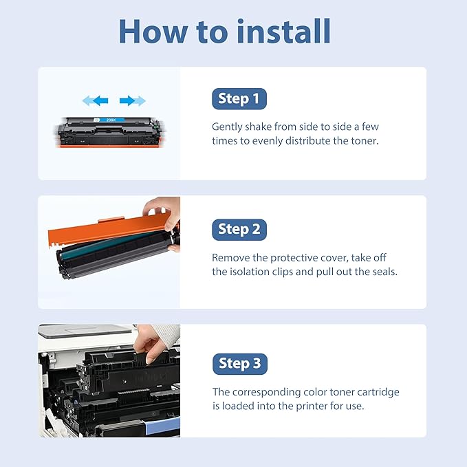 206X Toner Cartridges High Yield 4 Pack Compatible for HP 206X 206A Set for HP Color Laserjet Pro M255dw M255nw MFP M283fdw M283cdw M282nw M283fdn Printer(Black/Cyan/Yellow/Magenta)