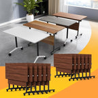 Conference Table Flip Top Mobile Conference Room Tables,Folding Conference Table with Wheels,Large Meeting Training Seminar Table Saving Space for Office Classroom(12D,55.1'')