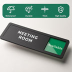 Office Room Door Sign Do Not Disturb,Versatile In-Use/Available Slider Sign for Office Home, Meeting Vacant Occupied Privacy Room Sign,Frosted Black 8" x 2.6"