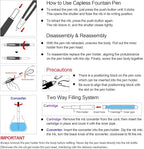 JINHAO 20 Press Fountain Pen, Retractable Capless Resin Pen with Ink Converter (EF Nib 0.4mm, Ivory White)