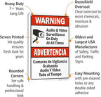 SmartSign 2-Pack 'Warning Audio And Video Surveillance On Duty At All Times' Bilingual Sign - 7" x 10", 40 mil Laminated Rustproof Aluminum Metal, Red, Black and White, Fade-Resistant, Made in USA